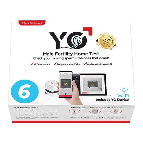 Yo Home Sperm Test | At-Home Fertility Test Kit For Men | Check Motile Sperm Concentration With 97% Accuracy | Fast Results Using Your Smartphone | Includes 6 Tests | Private, Convenient, Easy To Use #TOP10
