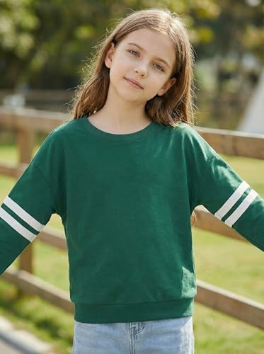 Image of SELINK Girls Big Kids Long Sleeve Striped Color Block Pocket Tees