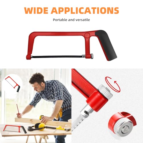 Professionelle Mini-Bügelsäge mit 30 Sägeblättern | Handmetallsäge für Eisen, Holz & Mauerschnitt | Kompakte PUK-Säge mit Wechselklingen für Heimwerker & Handwerker