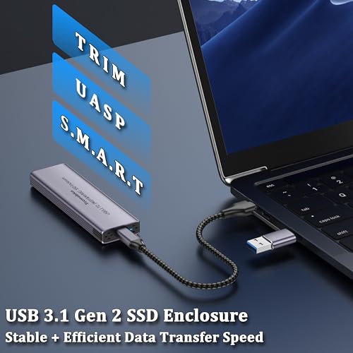 Caja externa para SSD M.2 NVMe USB 3.1 de aluminio miniatura 7