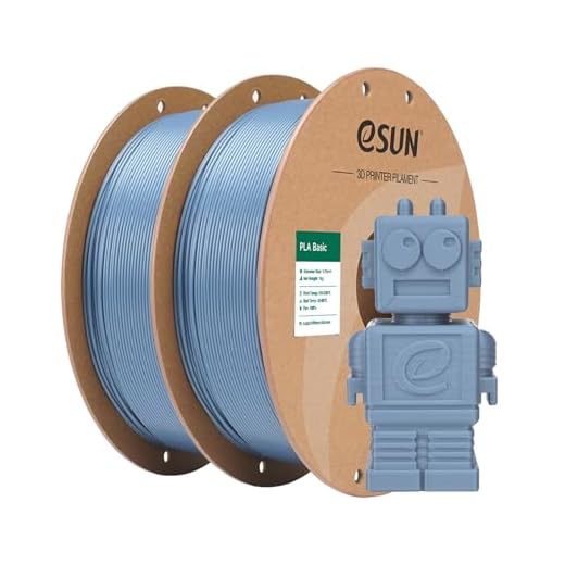 eSUN PLA Basic Filament 1.75mm, 3D Printer Filament High Speed PLA for Fast Printing, 1KG Spool, 2 Spools 3D Printer Filament, Light Grey