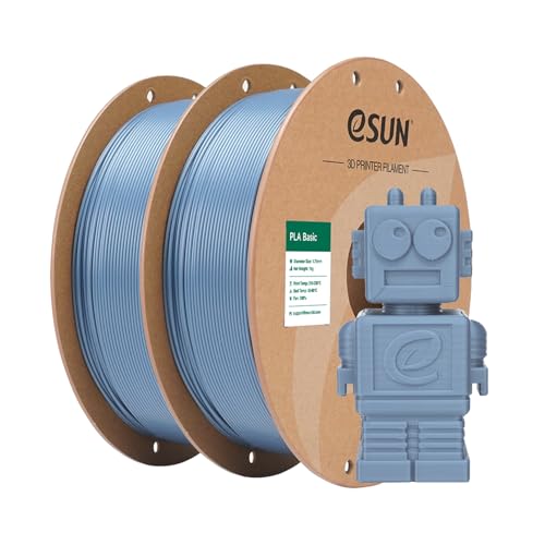 Image of eSUN PLA Basic Filament 1.75mm, 3D Printer Filament High Speed PLA for Fast Printing, 1KG Spool, 2 Spools 3D Printer Filament, Light Grey