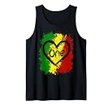 Reggae Heart One Love Rasta Reggae Music Jamaica Vacation Tank Top
