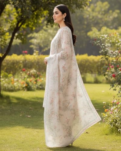 Image of KTI Women Floral Printed Cotton Suit for Women Unstitched - 2.5m Ethnic Salwar Suit Dress Material