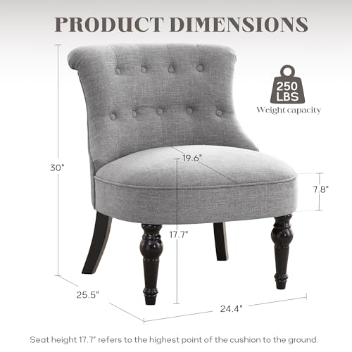 Sillón sin brazos clásico gris confortable miniatura 2