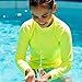 INGEAR Girls Long Sleeve Rash Guard Swim Shirt Outdoor Sports Shirt Lightweight Athletic Tee Protective Quick Dry (Neon Yellow, Medium)