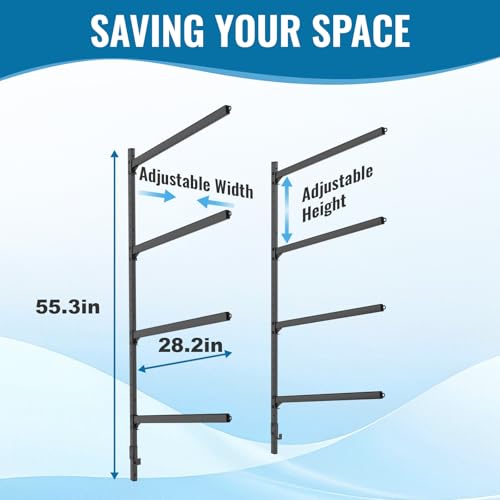 ZSLTLDU Kayak Storage Rack, Kayak Wall Mount Rack, Kayak Rack for Garage, 4 Tier Adjustable Kayak Racks for Hanging Indoor Outdoor Holds 400 LBS by ZSLTLDU - Image 7