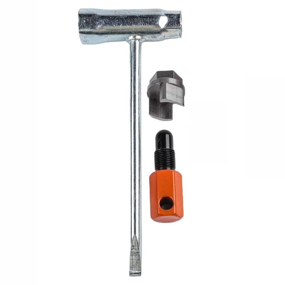 Metall Kupplungsausbau Werkzeug Set für Husqvarna Kettensägen HUS340/345/350/353/445/450/455 - 3-teiliges Schwungrad & Kolbenstopper-Kit, Schwerlaststahl