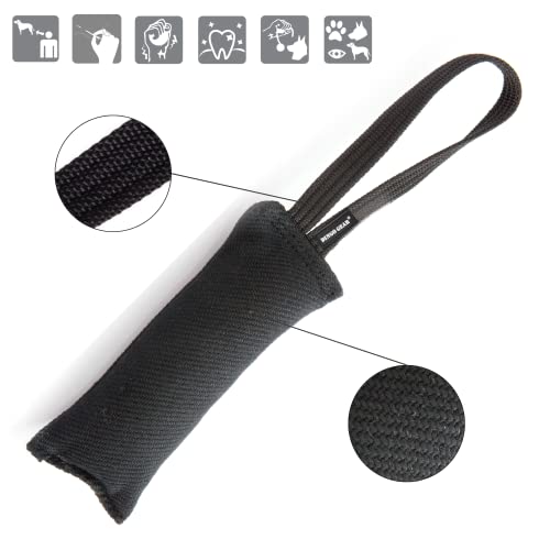 Dingo Gear Baumwolle-Nylon Beißwurst für Hundetraining IGP IPO Obiedence Schutzhund Hundesport 20 x 7 cm, 1 Griff Schwarz S00069