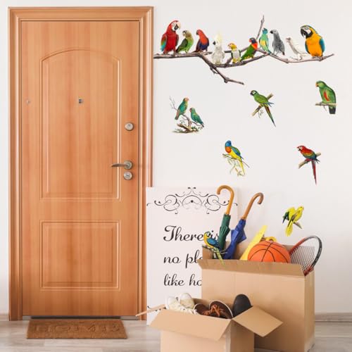 Vinilos decorativos pájaros en rama acuarela pack 2 miniatura 6