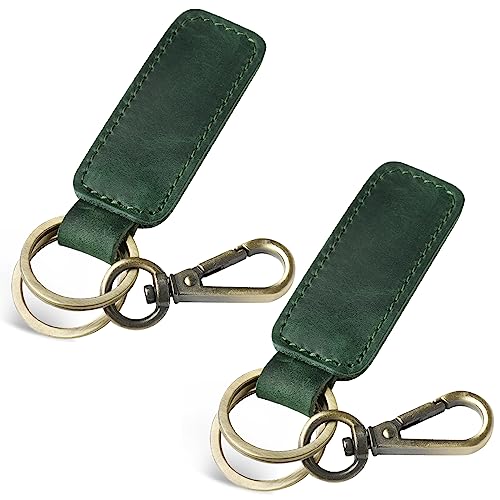 Image of Jack&Chris Genuine Leather Car Keychain, Universal Key Fob Keychain, Leather Key Chain Holder for Men and Women, JC306