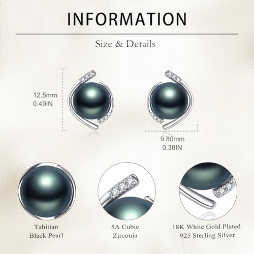 Tahitian Black Pearl Earrings with Daimond Stud Earrings Jewelry Gifts for Women4