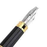 Pluma de Escritura Gótica 1 Pluma Estilográfica Artística de Caligrafía con Mango de Madera Contrachapada de Bambú y Depósito de Tinta Estilo Pistón para Escribir Gótico Cursiva(2.5mm)