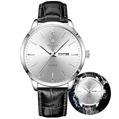 black leather band silver face