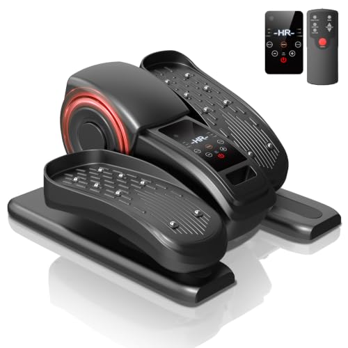 Image of Under Desk Elliptical Machine Seated Pedal Exerciser | Quiet Leg Exerciser While Sitting, Mini Portable Leg Exercise Machine with Remote, Adjustable 12-Speeds, Manual & Auto Mode
