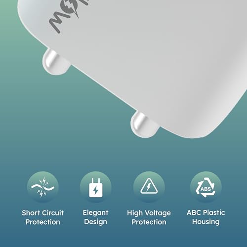 Image of Trueview 30W Fast Charging Power Adapter with USB-A & Type-C Ports | Dual Port Wall Charger for Mobile Phones & USB Devices | White