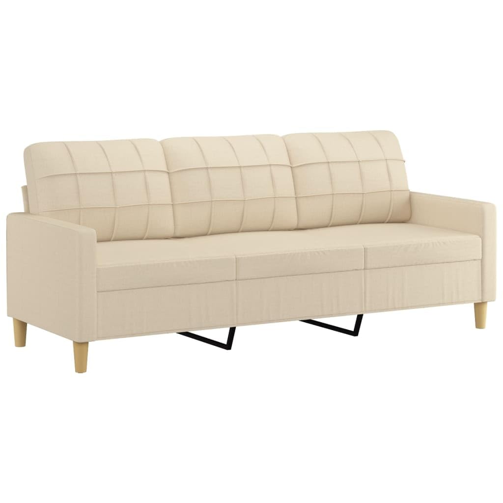 Juego de 4 sofás de color crema, 78 – 198 x 77 x 80 cm, poliéster transpirable con marco de madera contrachapada metálica, moderno, pequeño sofá para salón, balcón, dormitorio