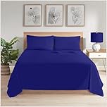 GC GAVENO CAVAILIA Easy Care Flat Sheet King Size - (265 X 275 Cm) Polycotton Bed Sheets - Super Soft & Comfortable Wrinkle Free Sheet -Royal Blue