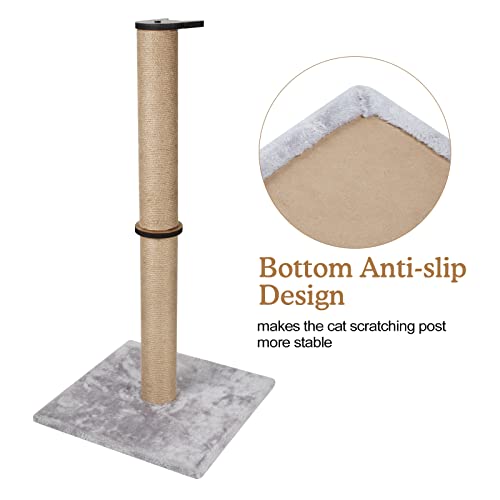 33" Tall Cat Scratching Post, Whearted Cat Scratch Post Claw Scratcher With Sisal Rope And Covered With Soft Plush For Indoor Large Cats And Kittens #TOP4