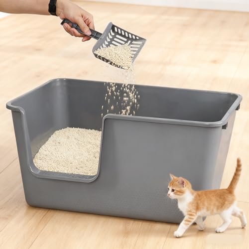 Set de 4 areneros abiertos grandes para gatos con pala miniatura 4