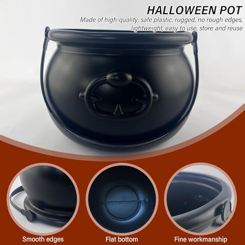Caldero de bruja Gcroet de plástico con 2 tamaños para chuches y decoración de Halloween 6