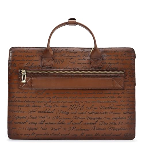 Image of Da Milano Leather Laptop Bag - Fits Up To 15 inch Laptop