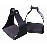 Shenandoah Western Stirrups, Trail Stirrups for Saddle Western, Endurance Stirrups for Grip, Stability & Shock Absorption, Trail Riding, Schooling, Relieves Knee, Ankle & Hip Stress, Black 2 1/2