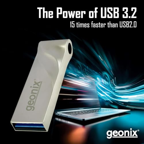 Image of Geonix 64 GB 3.2 Pendrive, Lightweight, Keyring Design, 5 Years Warranty (Grey)