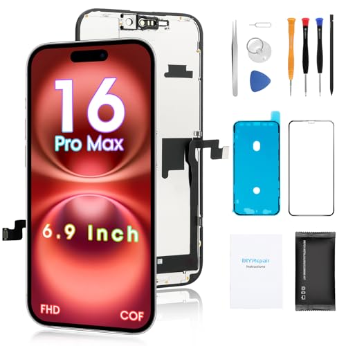Screen Replacement for iPhone 16 Pro Max 6.9 3D Touch Display Full Repair kit Digitizer Assembly with Tools Set Tempered Glass Instruction