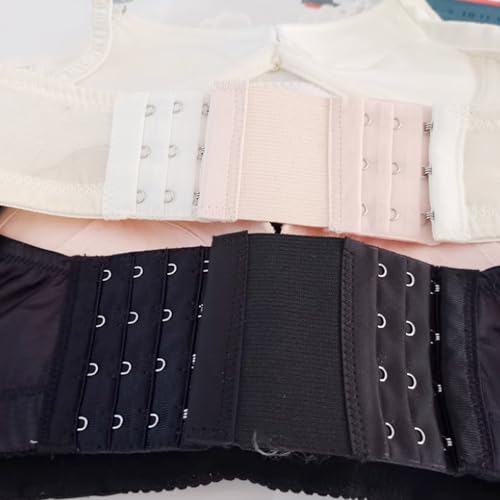 Image of Bra Strap Extenders, Women Elastic Extensions Bra Extender Set, 6 Piece,Skin,White,Black
