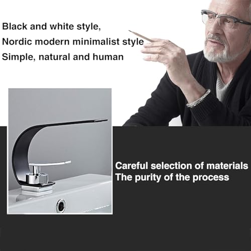 Mitigeur en laiton cascade eau chaude robinet de lavabo à commande unique fluide