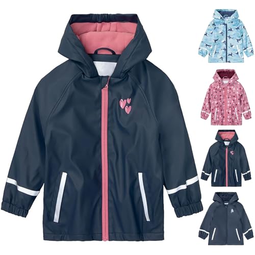 Teen Boys Girls Windbreaker Waterproof Fall Outdoor Hooded Light Fleece-Lined Zip Packable School Casual Coat