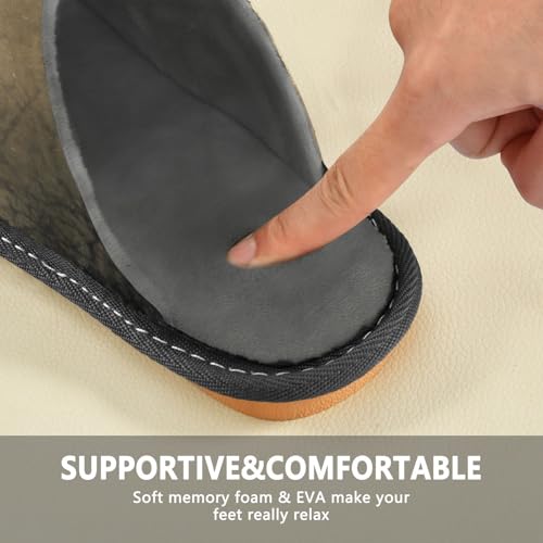 Silhouette Crow House Slippers for Women Men, Warm Slipper Rubber Sole Memory Foam Indoor Outdoor 4-53