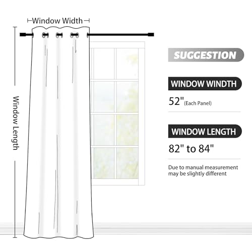Image of SimpleHome Ombre Room Darkening Curtains 84 inches Length for Bedroom,Grommet Gradient Light Blocking Grey to White Window Curtain for Living Room,1 Panel, 52x84 inches
