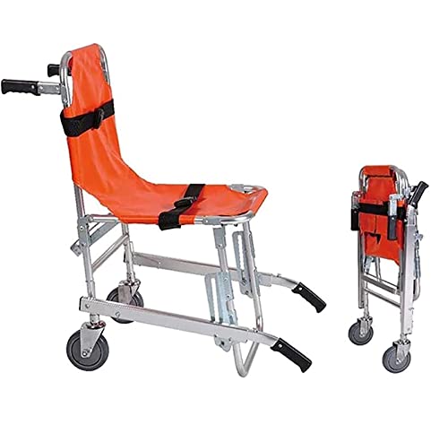 Silla de Evacuación Plegable Ligera para Ambulancia de Bomberos, Bajada de Escaleras para Pacientes Domiciliarios con Metástasis Camilla de Escalera con Hebillas de Liberación Rápida