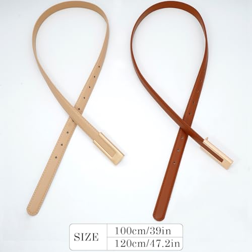 Women Skinny Leather Belt Thin Waist Belts for Dresses Jeans Pants 7