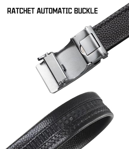 Asakora Custom Men's Belt,Personalized Engraved Name 1 3/8" Leather Ratchet Dress Belt,Customizable Fit,Elegant Gift Box4