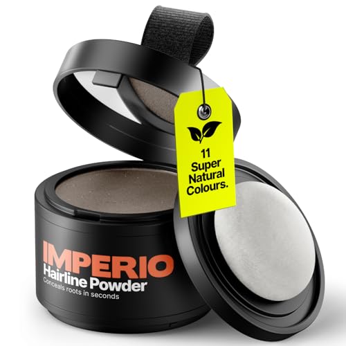 IMPERIO Root Touch Up Powder - Hairline Powder for Women and Men, Waterproof Root Touch Up to Cover Roots - Super natural Colours - 4g (Medium Brown)