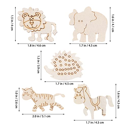 ABOOFAN 100Pcs Unfinished Wooden Animal Embellishments for Crafts DIY Cutouts for Scrapbooking Seasonal Decorations and Kids Projects - Image 2
