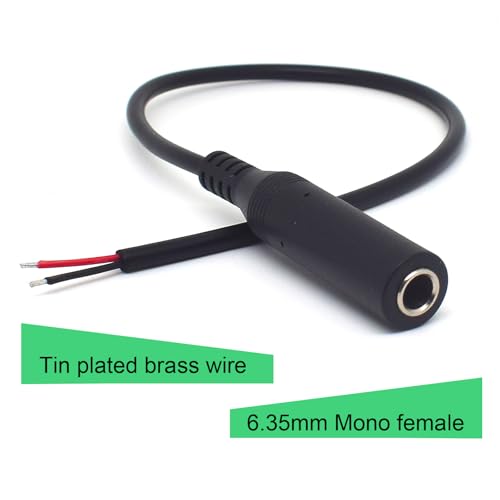 Cable 6.35mm Macho a Cable Abierto 0.3 m 2PCS miniatura 2