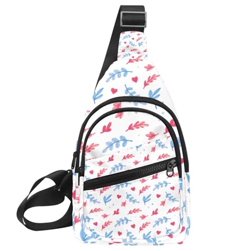 Bolsa cruzada pequeña multicolor con diseño de hojas de acuarela para hombre