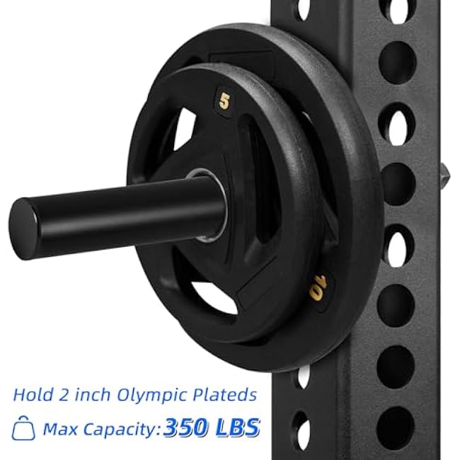Weight Plate Holder for Power Rack Attachment, Squat Rack Weight Storage for 2 inc Olympic Weight,Compatoble with 2x2, 2x3, 3x3 Power Cage, Fit 1and 5/8 Hole