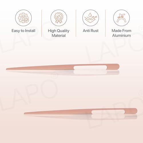 Image of LAPO 24 Inch Handles Set for Home, Pull Handles for Drawer and Cupboard Doors, Comfortable Hand Hold, Corrosion Resistant Body, Hole to Hole Size 58 cm, Fast Fit Design (Rose Gold, Pack of 2)