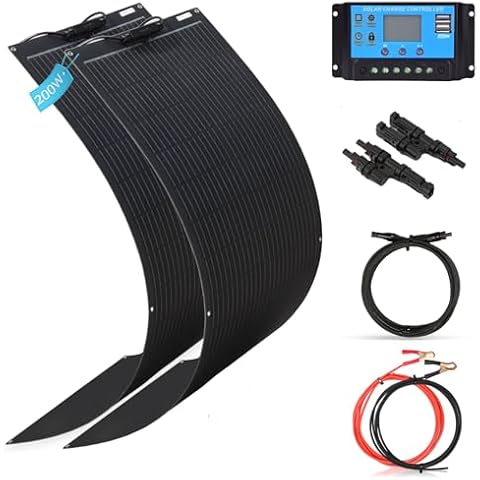 XINPUGUANG 200W 12V Solar Panel Kit 2pcs 100W Flexible Monocrystalline Solar Panel Photovoltaic Module 20A Solar Charge Controller Cover