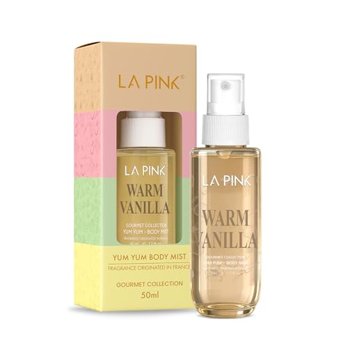 Image of La Pink Body Mist Perfume for Woman | Warm Vanilla Tropical Gourmet Aroma with Chocolate, Coconut & Jasmine | Skin Friendly Unisex Long Lasting Fragrance Spray | Lasts Up to 6 Hours | 50ml