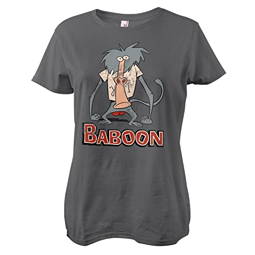 T-shirt Baboon I Am Weasel femme top imprimé vintage geek dessin animé années 90