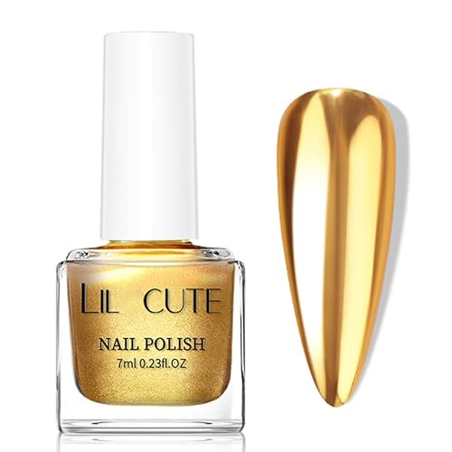 Vernis à ongles métallique doré - Vernis à ongles miroir - Séchage rapide - Séchage rapide -...