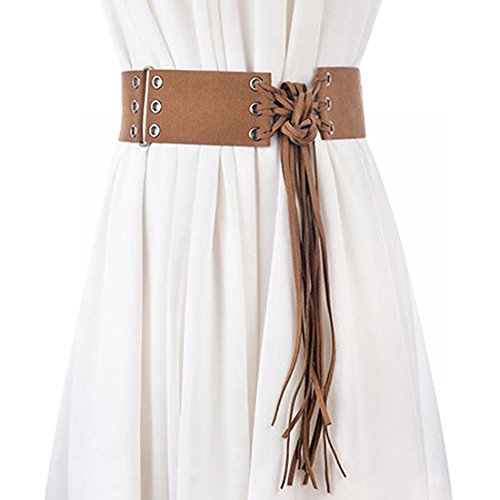 Vintage Fringed Knotted Belt Bohemia Wide Tassel Waist Bands for Women