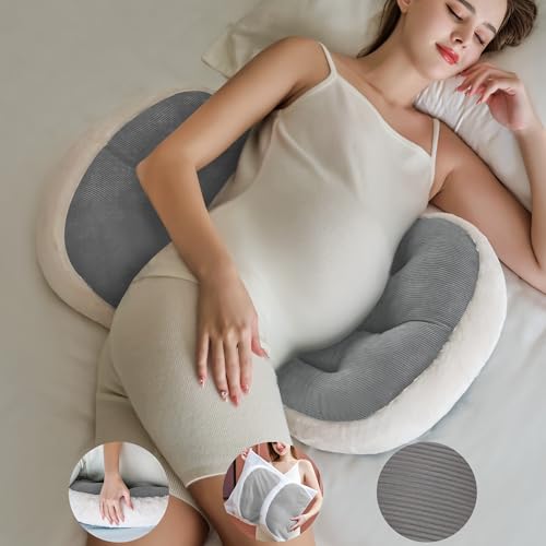 Pobopobo Pregnancy Pillow For Sleeping,Comfortable Faux Fur Luxury Maternity Pillow Support For Pregnant Women cover