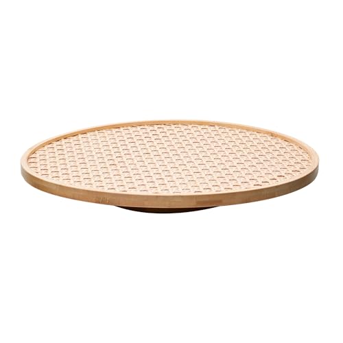 WOLFF - Bandeja Giratória de Bambu com Fundo em Treliça 30cm x 30cm x 2.5cm
